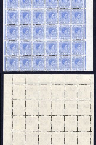 Bahamas SG154a 3d Blue Corner block of 30 U/M Cat 82.50 pounds