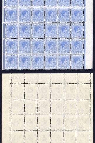 Bahamas SG154a 3d Blue Corner block of 30 U/M Cat 82.50 pounds