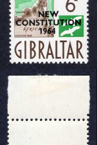 Gibraltar SG179a 6d variety No Stop after 1964 U/M Cat 20.20 pounds