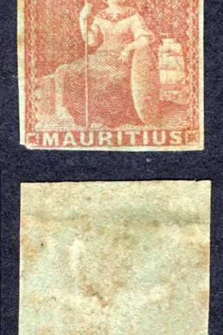 Mauritius SG30 (no value) in Red Prepared for used but not issued Cat 27 pounds