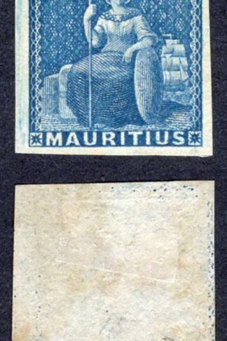 Mauritius SG31 (no value) in Blue Prepared for used but not issued Cat 13 pounds