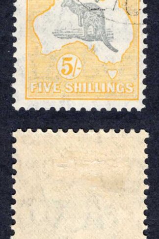 Australia SG135 5/- Kangaroo Wmk C of A used Cat 25 Pounds