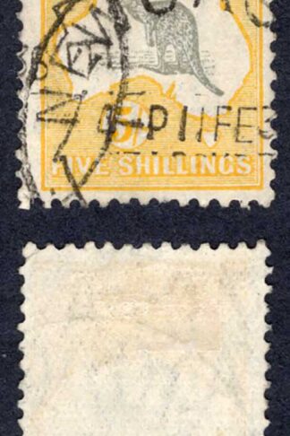 Australia SG135 5/- Kangaroo Wmk C of A used Cat 25 Pounds