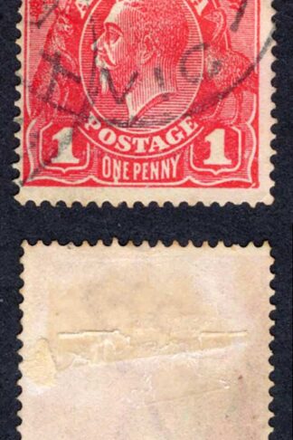 Australia SG21ch 1d Variety Secret Mark used Cat 15 Pounds