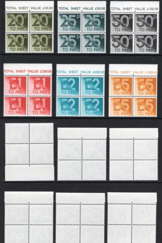 SGD90/D101 Post due set of 12 in U/M Marginal Blocks Cat 76 pounds