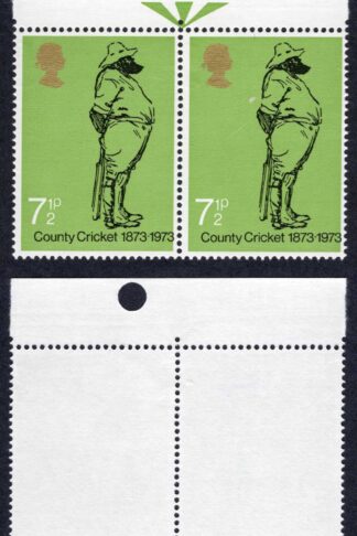 SG929 7.5p Cricket Embossing Shift (between the two stamps) U/M