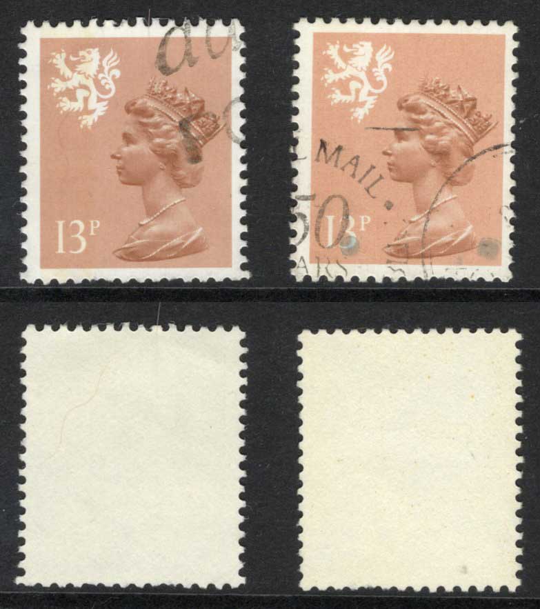 SGS39a Scotland 13p Type II used (with type 1) Cat 8 pounds
