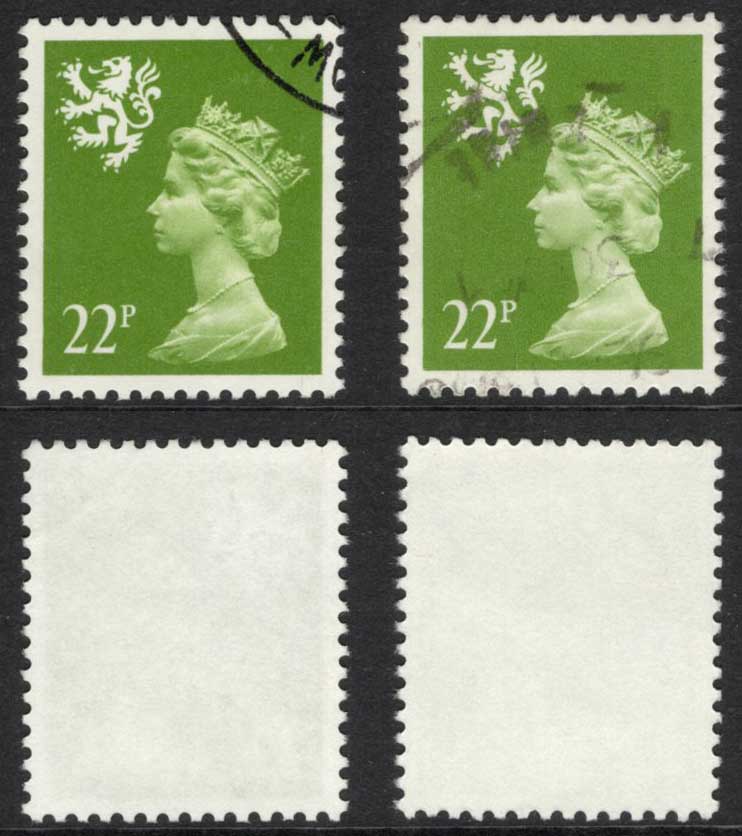 SGS48a Scotland 22p Type II used (with type 1) Cat 16 pounds