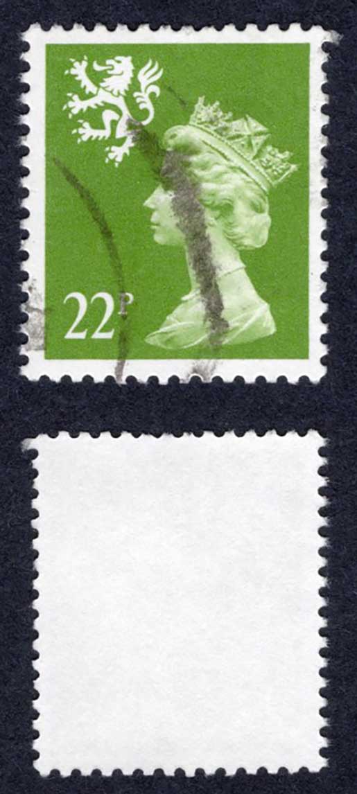 SGS48a Scotland 22p Type II used Cat 16 pounds