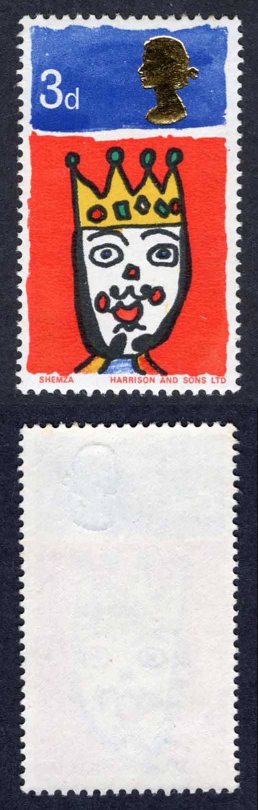 SG713c 3d (ord) 1966 Christmas Variety Missing T U/M Cat 25 pounds