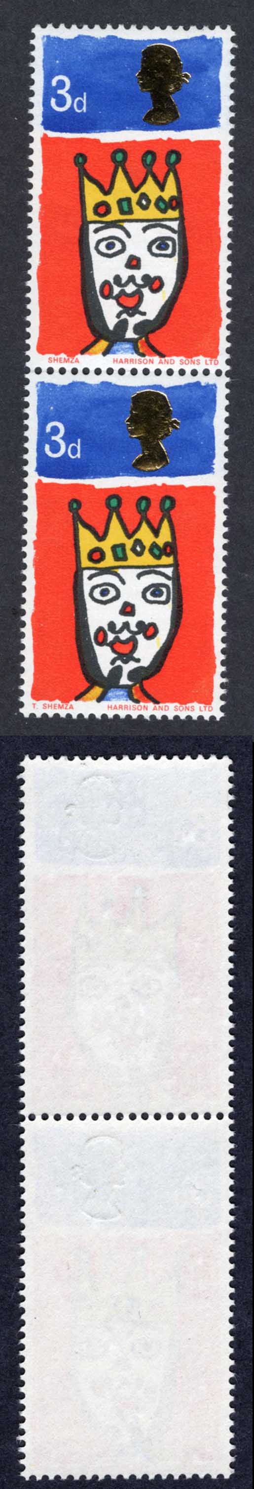 SG713c 3d (ord) 1966 Christmas Variety Missing T U/M Cat 25 pounds