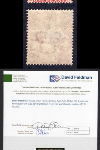 SG36 Penny Star (ED) Plate 37 Wmk Large Crown Perf 16 Superb Mint Ex Seymour
