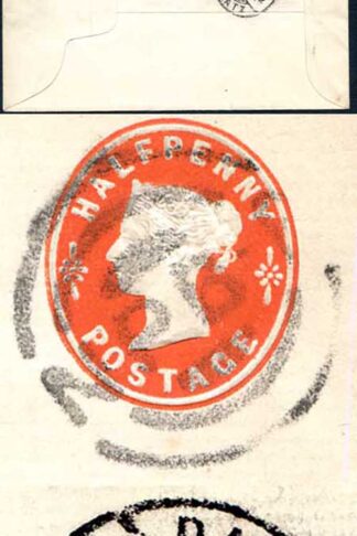 EP36 QV 1/2d Vermillion Envelope Size E Used