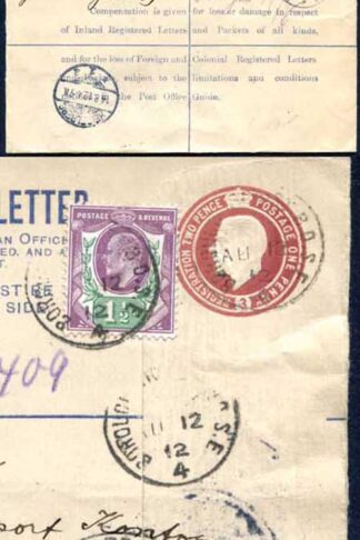 1 1/2d Edward on Registered Letter to Germany