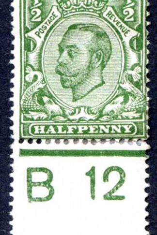 1/2d Green B12 Control mounted mint