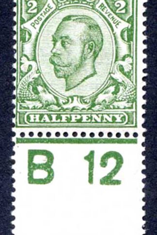 1/2d Green B12 Control mounted mint