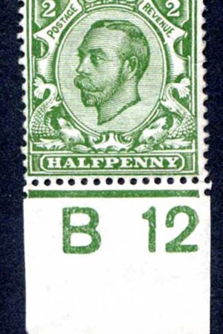 1/2d Green B12 Control mounted mint