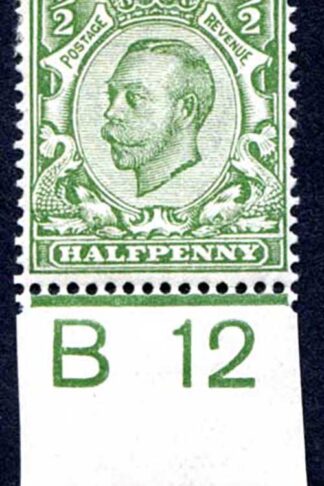 1/2d Green B12 Control mounted mint