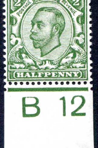 1/2d Green B12 Control mounted mint