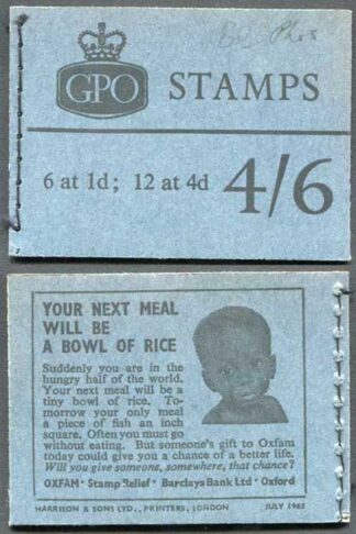 L59p 4/6 Booklet Wmk Crown Blue Phosphor Bands July 1965