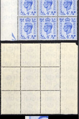 KGVI Q20a 4d Light Ultramarine Variety Retouched Background (Row 9/2) U/M