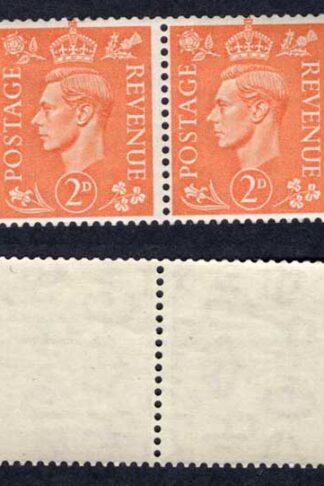 KGVI SG488a 2d Pale Orange U/M Strip 6 Wmk Sideways