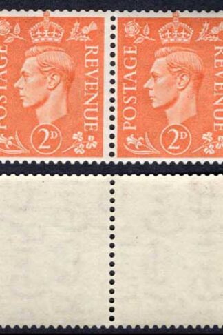 KGVI SG488a 2d Pale Orange U/M Strip 6 Wmk Sideways