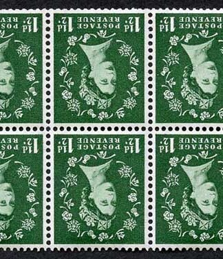 SG589Wi 1 1/2d Wilding 2nd Graphite Wmk INVERTED Pane U/M