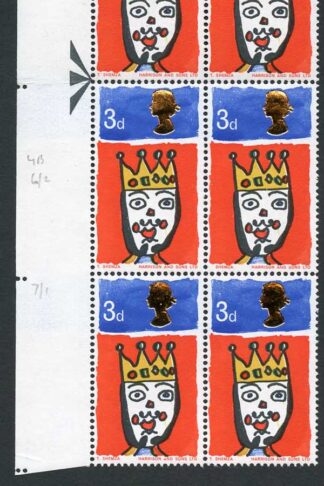 SG713c 1966 3d Christmas (Ordinary) with Missing T Variety U/M