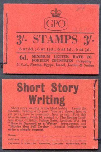 M9c 3/- Booklet Mixed Wmk EECC 3d Cyl K8T