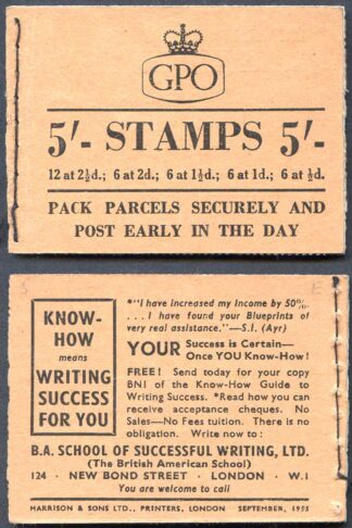 H17g 5/- Booklet Mixed Wmk TETETT