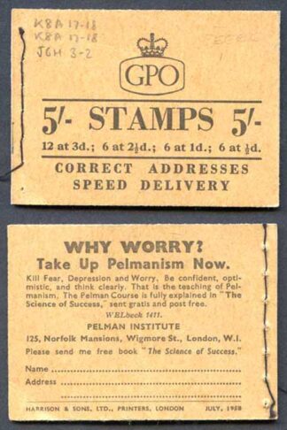 H35a 5/- Booklet Mixed Wmk EEEEC
