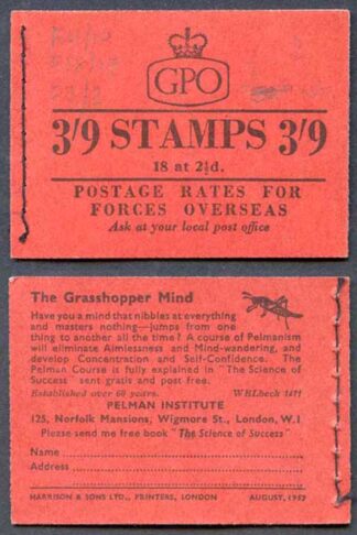 G21 3/9 Booklet Aug 57 only 39600 printed