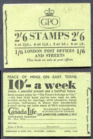 F41 2/6 Booklet April 1956
