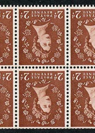 SB78a 2d Light Red-Brown Wmk Edward INVERTED U/M Booklet Pane 6