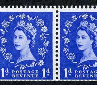 SB22a 1d Wmk Tudor Cyl 2 No Dot Booklet Pane of 2 with Shamrock Flaw U/M