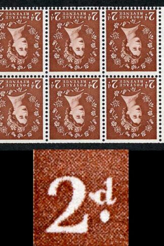 SB78ac 2d Light Red Brown Wmk Edward Inverted Spot After 2 Pane of 6 U/M