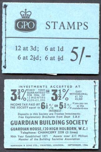 H46p 5/- Booklet September 1960 Phosphor