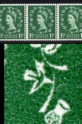 S26s 1 1/2d Edward Coil Strip inc Daffodil Flaw