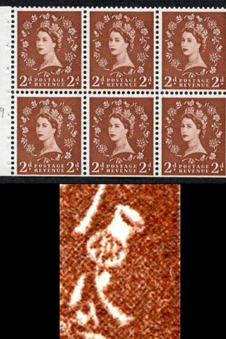 SB78f 2d Light Red-Brown Wmk Edward Upright White Thistle Flaw Pane of 6 U/M