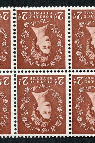 SB78a 2d Light Red Brown Wmk Edward Inverted Booklet Pane of 6 U/M