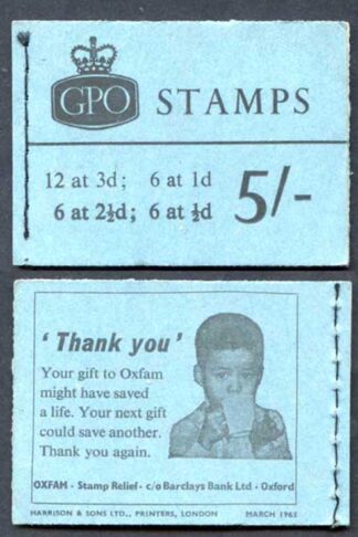 H73 5/- Booklet Wmk Crowns