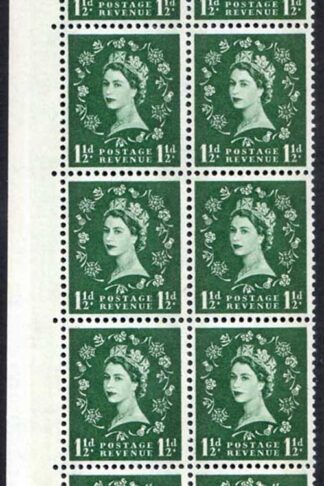 Spec S32 1 1/2d Block of 10 with Green Phosphor U/M (eBay 1)
