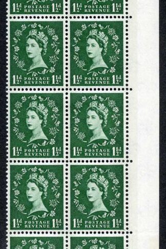 Spec S32 1 1/2d Block of 10 with Green Phosphor U/M (eBay 3)