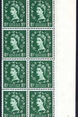 Spec S32 1 1/2d Block of 8 with Green Phosphor U/M