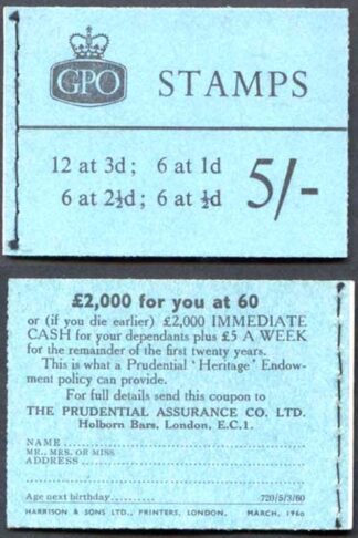 H43 March 1960 5/- Crowns Ordinary Booklet
