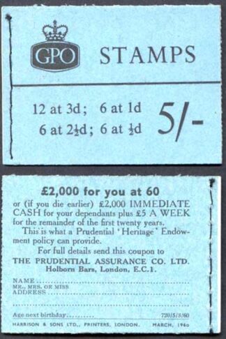 H43 March 1960 5/- Crowns Ordinary Booklet