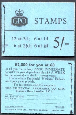 H43 March 1960 5/- Crowns Ordinary Booklet