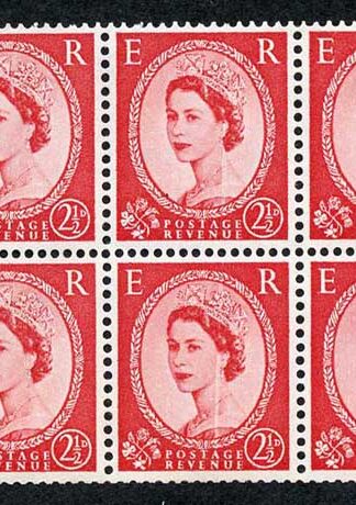 SB81 2 1/2d Booklet Pane Wmk Edward Upright Doctor Blade Flaw U/M