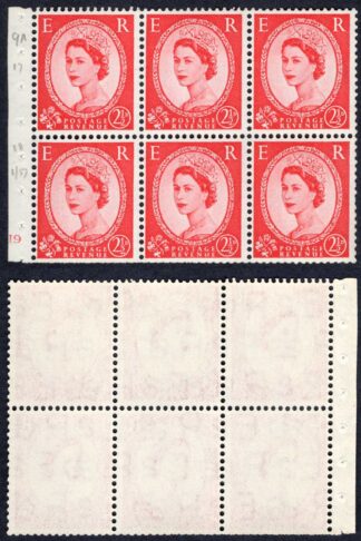 2 1/2d Edward Booklet Pane SB81 Cyl J9 No Dot U/M